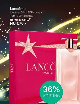 Mooi parfumerie Lancôme idôle set 50 ml edp spray + 10ml edp tasspray 36% korting aanbieding