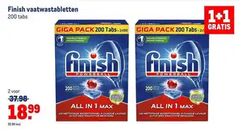 Makro Finish vaatwastabletten 1+1 gratis aanbieding