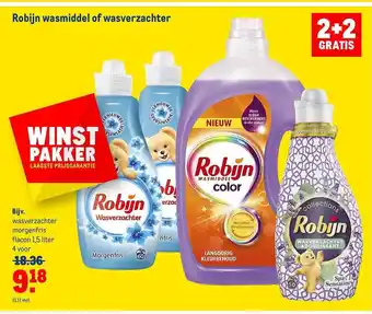 Makro Robijn wasmiddel of wasverzachter 2+2 gratis aanbieding