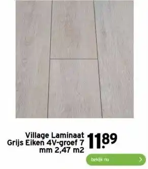 GAMMA Village laminaat grijs eiken 4v-groef 7 mm 2,47 m2 aanbieding