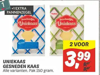 Dekamarkt Uniekaas gesneden kaas 150 gram aanbieding