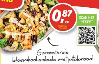 Dekamarkt Geroosterde bloemkool-salade met pitabrood aanbieding