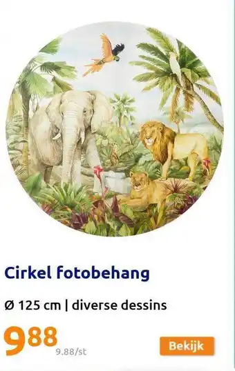 Action Cirkel fotobehang aanbieding