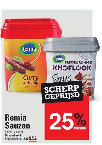 Sligro Remia sauzen 25% korting aanbieding