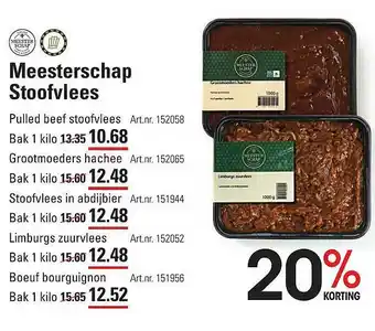 Sligro Meesterschap stoofvlees 20% korting aanbieding