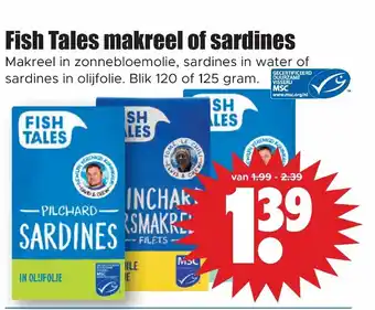 Dirk Fish Tales makreel of sardines aanbieding