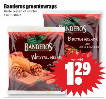 Dirk Banderos groentewraps rode bieten of wortel pak 6 stuks aanbieding