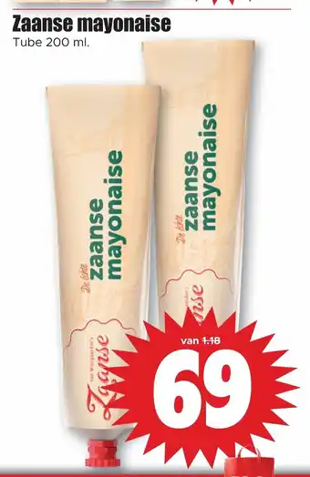 Dirk Zaanse mayonaise tube 200 ml aanbieding