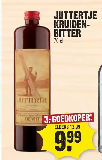 Dirk Jutterteje Kruiden-Bitter 70 cl aanbieding