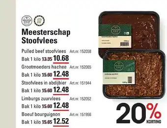 Sligro Meesterschap stoofvlees 20% korting aanbieding