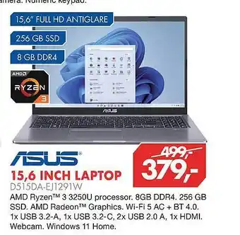 Vobis Asus 15,6 inch laptop d515da-ej1291w aanbieding