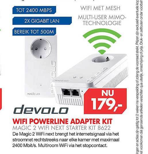 Devolo wifi powerline adapter kit magic 2 wifi next starter kit 8622 ...