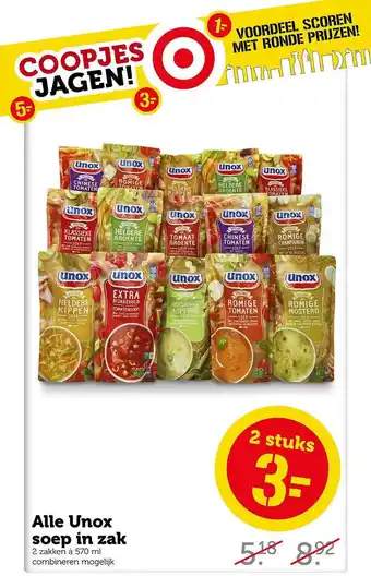 Coop Alle unox soep in zak aanbieding