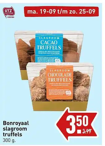 ALDI Bonroyaal slagroom truffels aanbieding