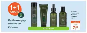 Holland & Barrett De tuinen aloë vera facewash 1+1 gratis aanbieding