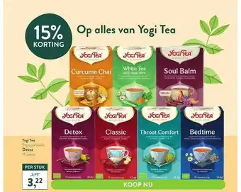 Holland & Barrett Op alles van yogi tea : detox 15% korting aanbieding