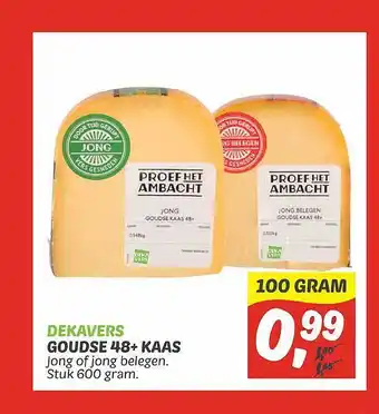 Dekamarkt Dekavers goudse 48+ kaas jong of jong belegen aanbieding