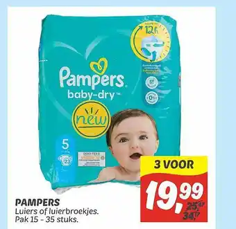 Dekamarkt Pampers luiers of luierbroekjes aanbieding