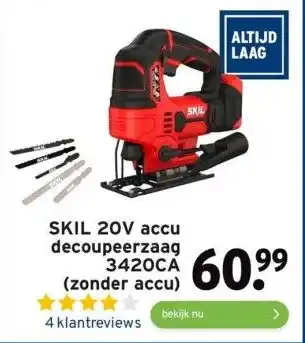 GAMMA Skil 20v accu decoupeerzaag 3420ca (zonder accu) aanbieding