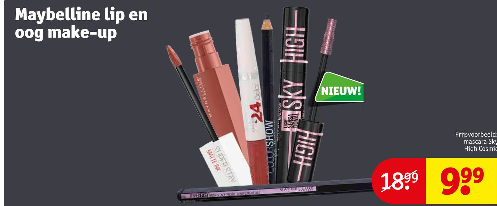 Maybelline lip en oog makeup aanbieding bij Kruidvat