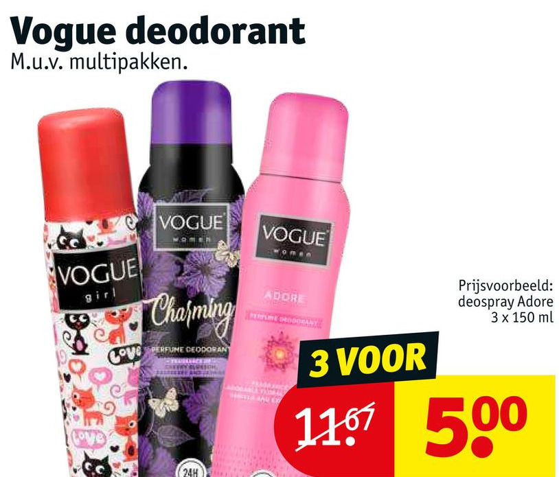 Vogue deodorant aanbieding bij Kruidvat