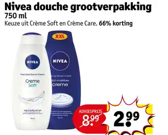 Kruidvat Nivea douche grootverpakking 750 ml aanbieding