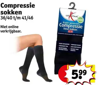 Kruidvat Compressie sokken 36/40 t/m 41/46 aanbieding