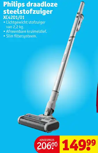 Kruidvat Philips draadloze steelstofzuiger aanbieding