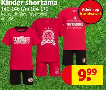 Kruidvat Kinder shortama 140-146 t/m 164-170 aanbieding