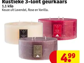 Kruidvat Rustieke 3-lont geurkaars aanbieding