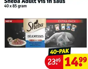 Kruidvat Sheba adult vis in saus 40 x 85 gram aanbieding