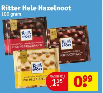 Kruidvat Ritter hele hazelnoot 100 gram aanbieding