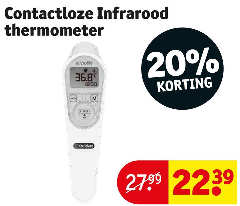 Contactloze infrarood thermometer aanbieding bij Kruidvat