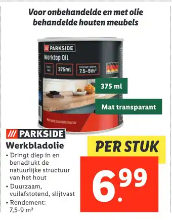 Lidl Werkbladolie aanbieding