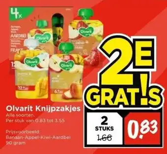 Vomar Voordeelmarkt Olvarit knijpzakjes aanbieding