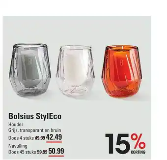 Sligro Bolsius styleco 15% korting aanbieding