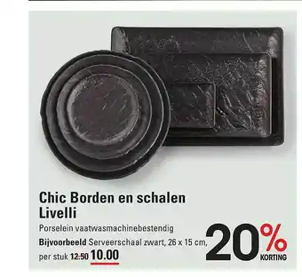 Sligro Chic borden en schalen livelli 20% korting aanbieding