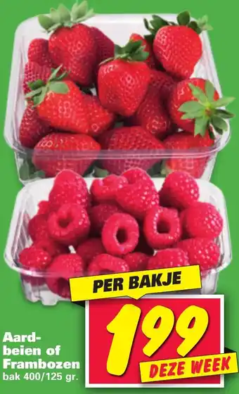 Nettorama Aardbeien of Frambozen 400g/125g aanbieding