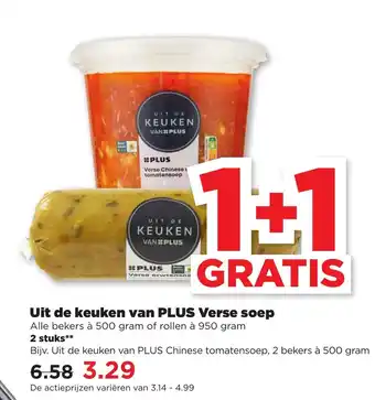 PLUS Uit de keuken van  plus verse soep aanbieding