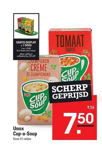 De Kweker Unox cup-a-soup aanbieding