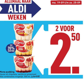 ALDI Mona pudding aanbieding