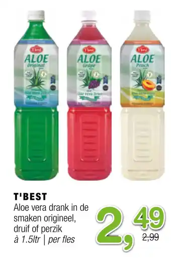 Amazing Oriëntal T'best aloe vera drank in de smaken origineel, druif of perzik aanbieding