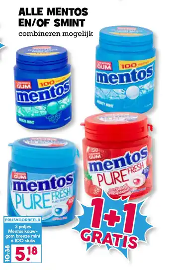 Boon`s Markt Alle mentos en/of smint aanbieding