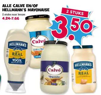 Boon`s Markt Alle calve en/of hellmann's mayonaise aanbieding