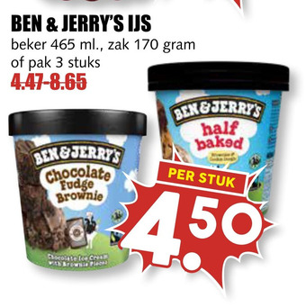 MCD Supermarkt Ben & jerry's ijs aanbieding