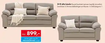 Woonsquare 3+2 zits louis royaal bankstel met een heerlijk zitcomfort aanbieding