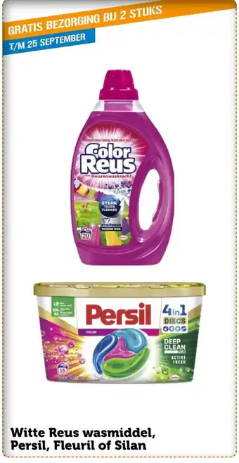 Coop Witte Reus wasmiddel, Persil, Fleuril of Silan aanbieding