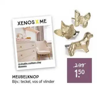 Xenos Meubelknop teckel, vos of vlinder aanbieding