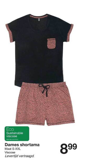 Zeeman Dames shortama aanbieding