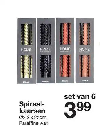 Zeeman Spiraalkaarsen aanbieding